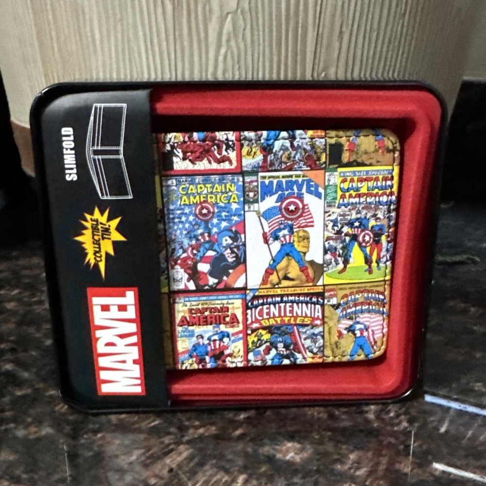 NWT Marvel Comics Slim Fold Men's Wallet Captain America - Limited Edition Box!